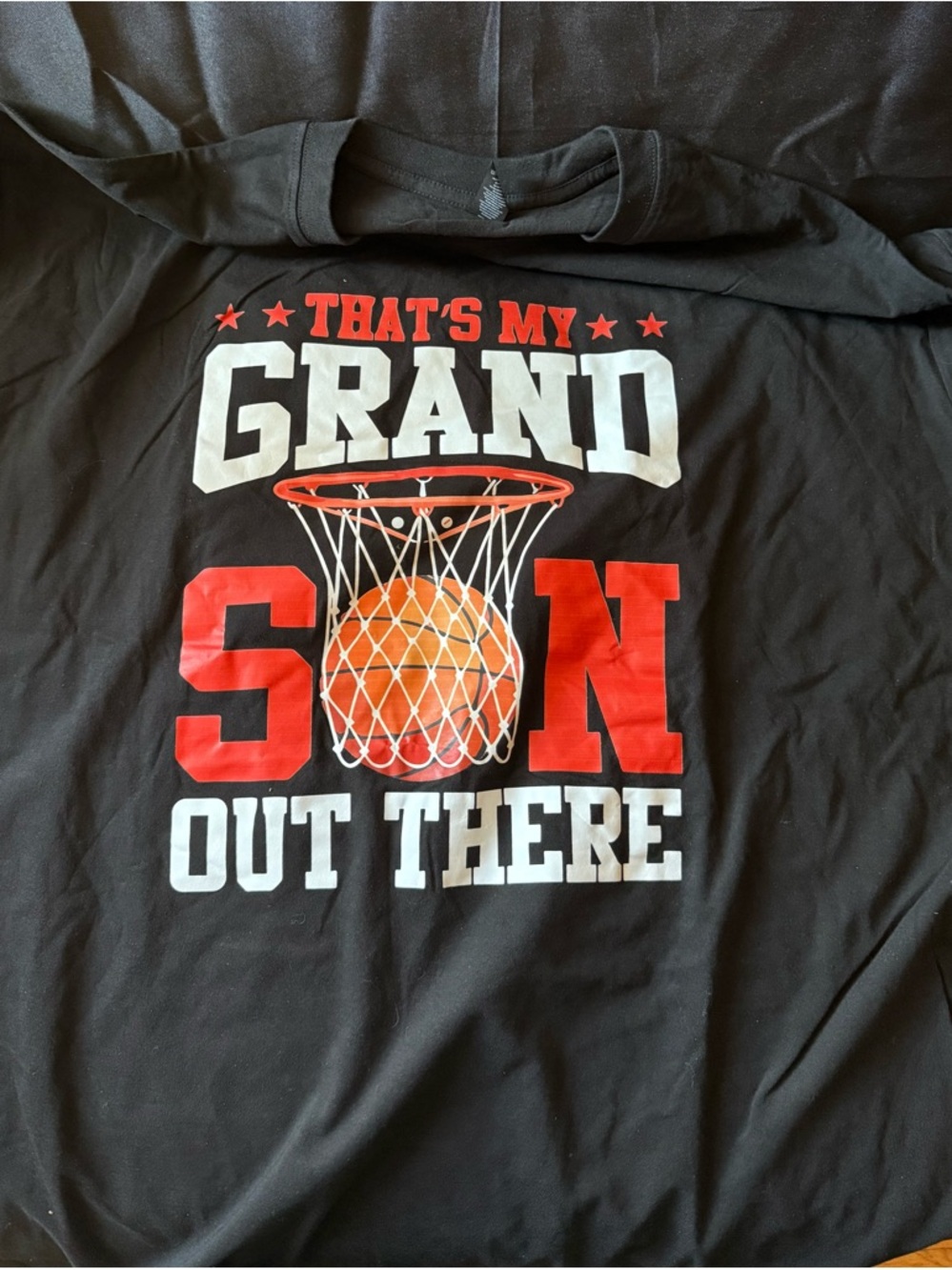 Black That's My Grandson Out There Basketball Graphic Tee